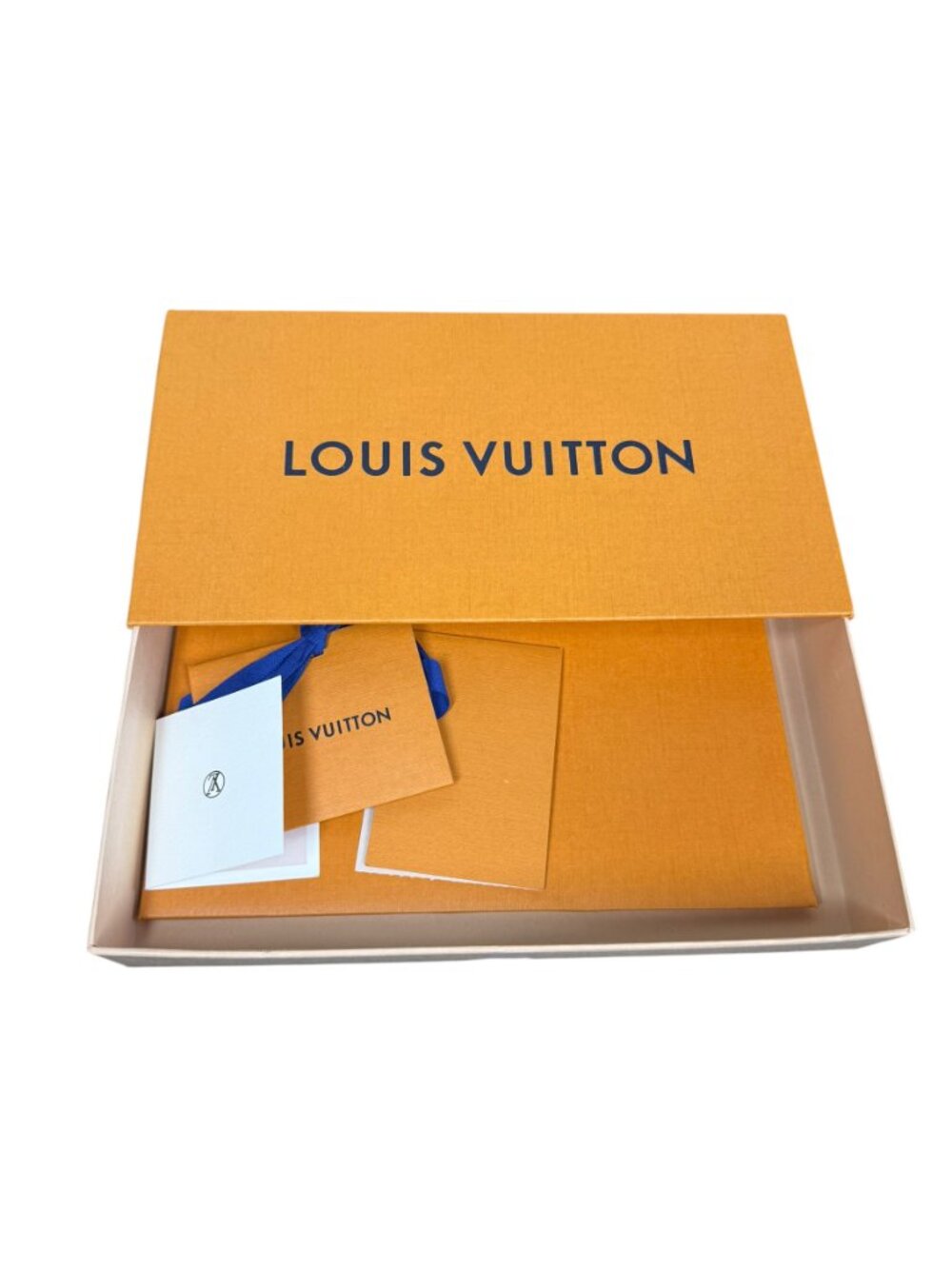 Louis Vutton Slide Wallet Box with Ribbon, Card - 5.5" x 9.75" - EMPTY